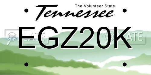 EGZ20K Tennessee License Plate