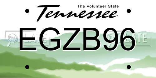 EGZB96 Tennessee License Plate