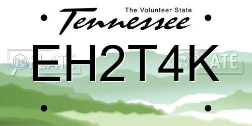 EH2T4K Tennessee License Plate