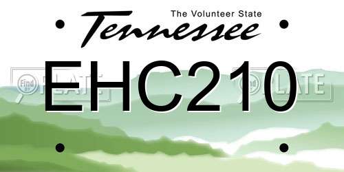 EHC210 Tennessee License Plate