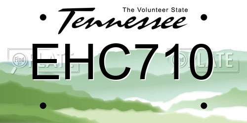 EHC710 Tennessee License Plate