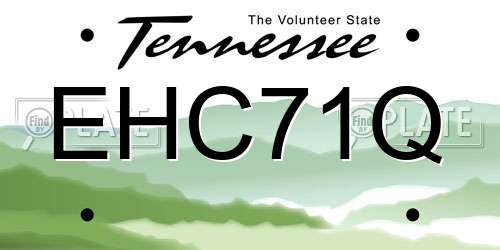 EHC71Q Tennessee License Plate