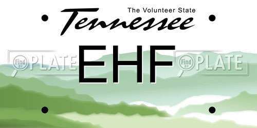 EHF Tennessee License Plate