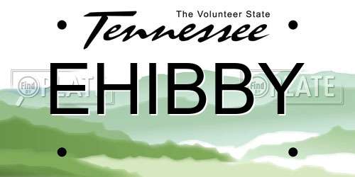 EHIBBY Tennessee License Plate