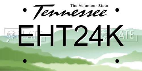 EHT24K Tennessee License Plate