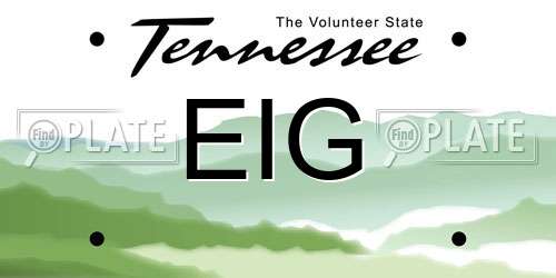 EIG Tennessee License Plate