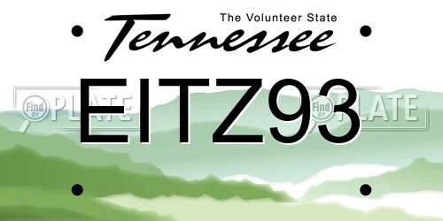 EITZ93 Tennessee License Plate