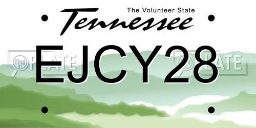 EJCY28 Tennessee License Plate