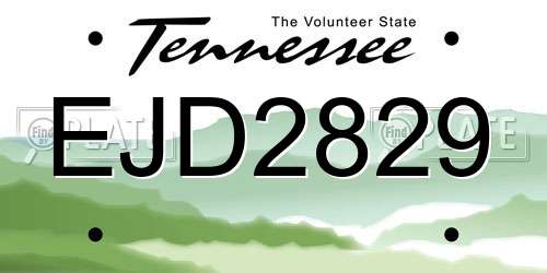 EJD2829 Tennessee License Plate