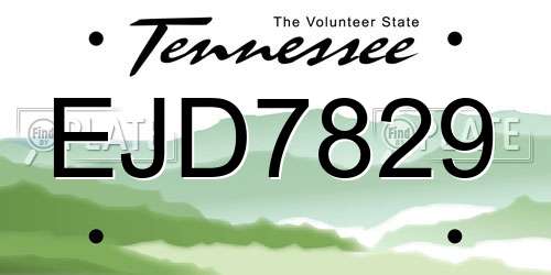 EJD7829 Tennessee License Plate