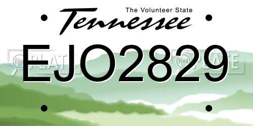 EJO2829 Tennessee License Plate