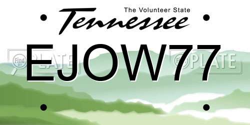 EJOW77 Tennessee License Plate