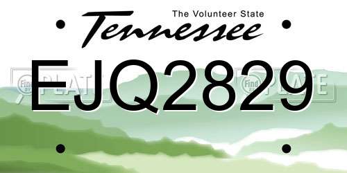 EJQ2829 Tennessee License Plate