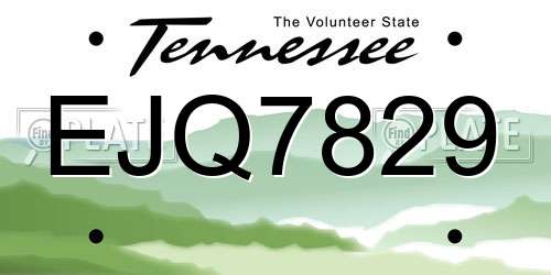 EJQ7829 Tennessee License Plate
