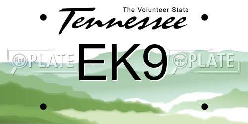 EK9 Tennessee License Plate