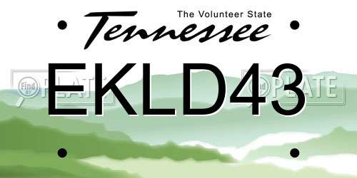 EKLD43 Tennessee License Plate
