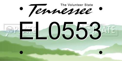 EL0553 Tennessee License Plate