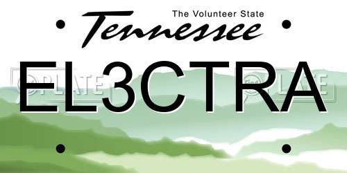 EL3CTRA Tennessee License Plate