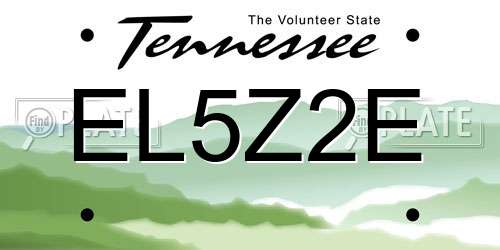 EL5Z2E Tennessee License Plate