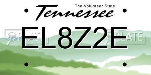EL8Z2E Tennessee License Plate