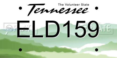 ELD159 Tennessee License Plate
