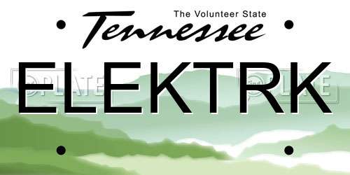 ELEKTRK Tennessee License Plate