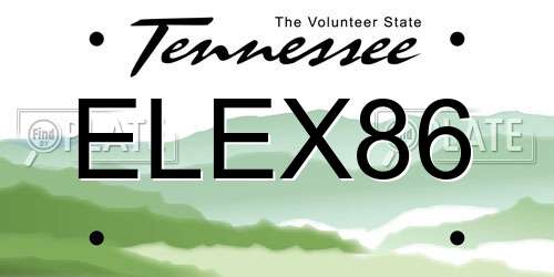 ELEX86 Tennessee License Plate
