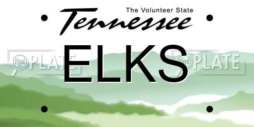 ELKS Tennessee License Plate