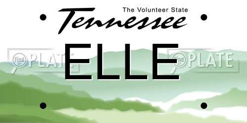 ELLE Tennessee License Plate