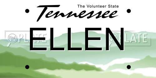 ELLEN Tennessee License Plate