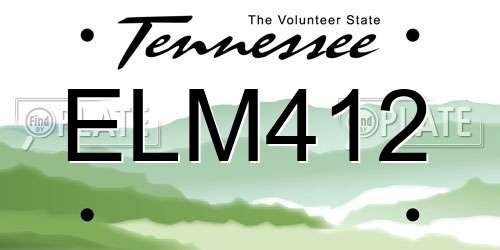 ELM412 Tennessee License Plate