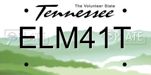 ELM41T Tennessee License Plate