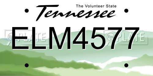 ELM4577 Tennessee License Plate
