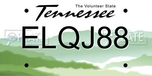 ELQJ88 Tennessee License Plate