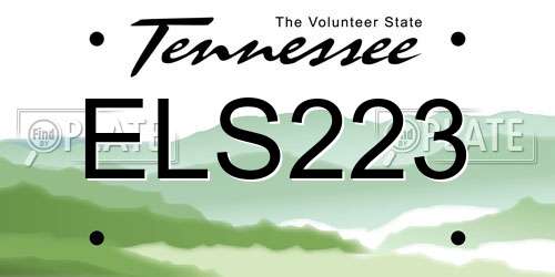 ELS223 Tennessee License Plate