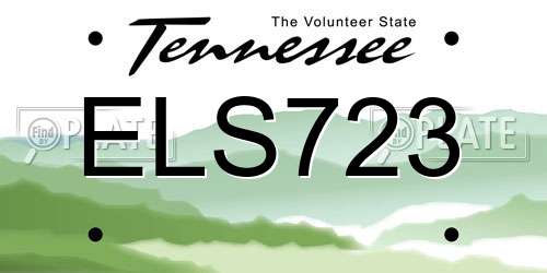 ELS723 Tennessee License Plate