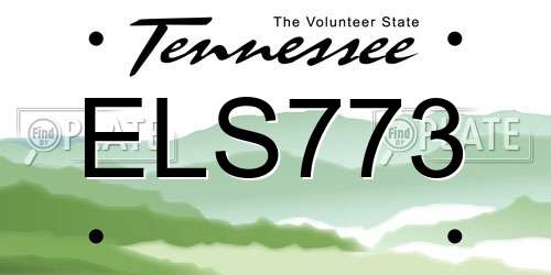 ELS773 Tennessee License Plate