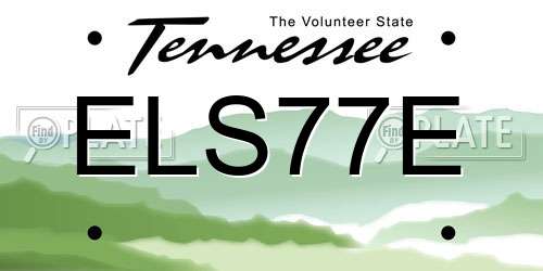 ELS77E Tennessee License Plate
