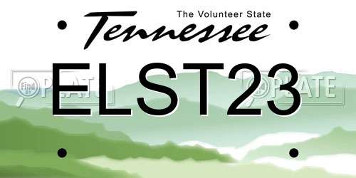 ELST23 Tennessee License Plate
