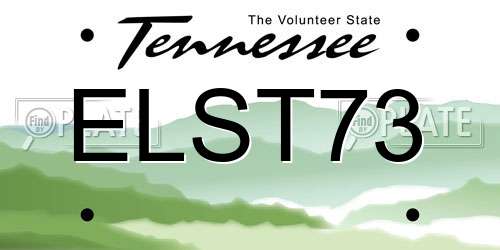 ELST73 Tennessee License Plate