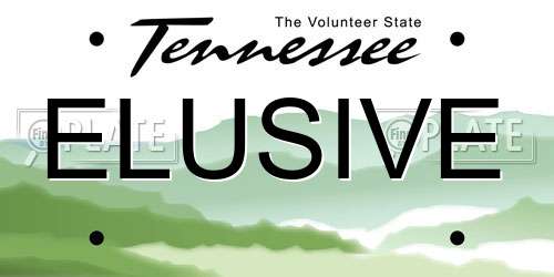 ELUSIVE Tennessee License Plate