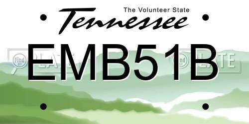 EMB51B Tennessee License Plate