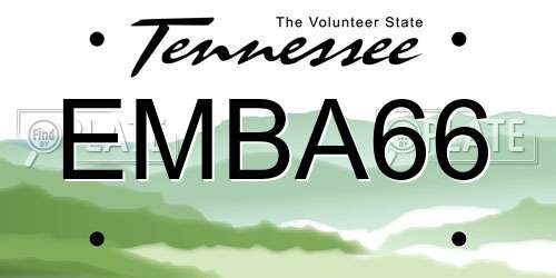 EMBA66 Tennessee License Plate