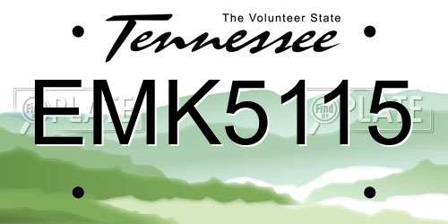 EMK5115 Tennessee License Plate