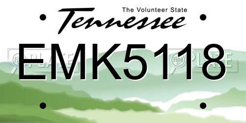 EMK5118 Tennessee License Plate