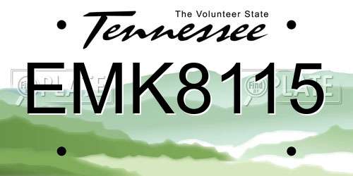 EMK8115 Tennessee License Plate