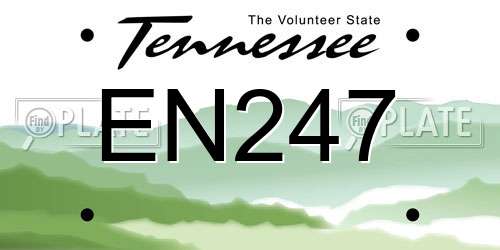 EN247 Tennessee License Plate