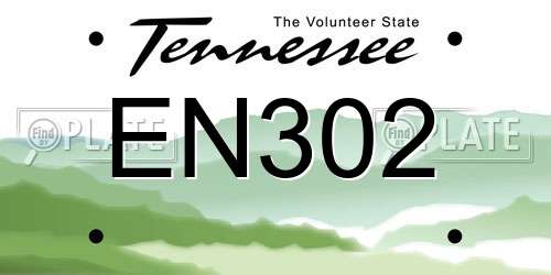 EN302 Tennessee License Plate