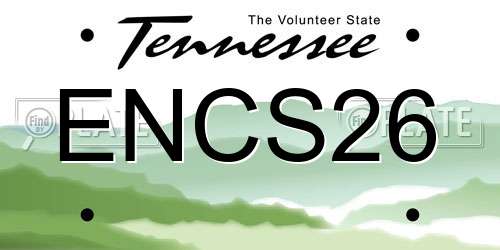 ENCS26 Tennessee License Plate