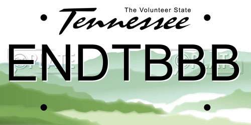 ENDTBBB Tennessee License Plate
